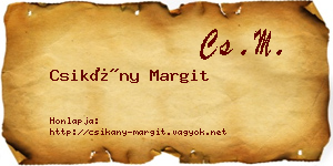 Csikány Margit névjegykártya